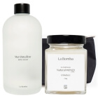 La Bomba Marshmallow Bath Foam + Natural Monoi Vitamine E ZESTAW Bezwonny płyn do kąpieli 500 ml + Olej Monoi 230 g + Kosmetyczka 1 szt