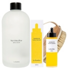 La Bomba Marshmallow Bath Foam + Summer Oil Yuzu Coconut + Body Brush ZESTAW Bezwonny płyn do kąpieli 500 ml + Olejek do ciała 100 ml + Szczotka do masażu ciała antycellulitowa 1 szt.
