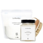 La Bomba Puder Cashmere Caramel + Body Brush + Natural Monoi Vitamine E ZESTAW Puder do kąpieli 700 g + Szczotka do masażu ciała antycellulitowa 1 szt. + Olej Monoi 230 g