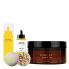 La Bomba Pumpkin Spice + Summer Oil + Stress Relief + Byron Bay ZESTAW Peeling do ciała 230 g + Olejek do ciała 100 ml + Kula 125 g + Creamer 50 g