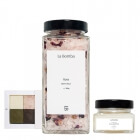 La Bomba Rose + Discovery Set + Monoi ZESTAW Sól do kąpieli 580 g + Kostki peelingujące 4x40 g + Olej Monoi 90 g