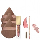 Lami Cosmetics Fiesty Set ZESTAW Konturówka (kolor Beżowo-różowa) 1,4 g + Pomadka - Feisty (09) 5 g + Puszek do pudru 1 szt x 3