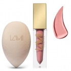 Lami Cosmetics Makeup Blender Sponge + Liquid Lipstick ZESTAW Gąbka do makijażu z proszku kwiatowego 1 szt. + Pomadka kolor - Charming (08) 5 g