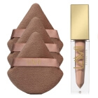 Lami Cosmetics Matte, Liquid Lipstick + Puszek do pudru x 3 ZESTAW Pomadka kolor - Nude Master (01) 5 g + Trójkątny welurowy puszek do pudru 1 szt x 3
