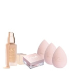 Lami Cosmetics Smoothing and Illuminating Set Medium Warm ZESTAW Lekki puder pod oczy 8 g + Podkład (kolor Medium Warm) 30 ml + Gąbka x 3