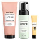 Lierac Sommer Pack ZESTAW Peeling 200 ml + Emulsja ochronna SPF 50 40 ml + Pianka oczyszczająca 150 ml