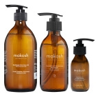 Mokosh Body Care Set ZESTAW Nagietek z owsem 90 ml + Nawilżający żel do mycia ciała - Drzewo sandałowe z bursztynem 500 g + Odżywczo-nawilżający żel do mycia t