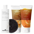 Organic Series Clean Skin ZESTAW Żel do mycia twarzy 200 ml + Peeling do mycia twarzy 200 ml + Złuszczający tonik 200 ml + Gąbka do demakijażu 1 szt