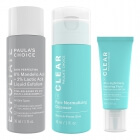 Paulas Choice Clear Gel + Liquid Exfoliant + Hydrating Fluid SPF 30 ZESTAW Żel oczyszczający 30 ml + Płyn złuszczający 30 ml + Krem nawilżający SPF 30 15 ml