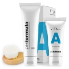 pHformula EXFO Cleanse + VITA A Mask + Bambusowa szczotka Topestetic ZESTAW Emulsja oczyszczająca 100 ml + Maska z witamina A 50 ml + Szczotka do mycia twarzy 1 szt