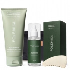 Polemika Matcha Body Care ZESTAW Mgiełka 150 ml + Gua sha do masażu ciała 1 szt + Balsam 200 ml + Kosmetyczka 1 szt