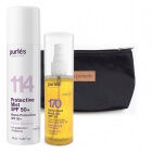 Purles Face and Body Sun Protection Set ZESTAW Olejek do ciała SPF 30 100 ml + Mgiełka ochronna z filtrem 150 ml + Kosmetyczka 1 szt