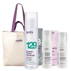 Purles Foam Cleanser + Eye Cream + Brightening Base SPF 50+ + Torba Purles ZESTAW Pianka myjąca 125 ml + Krem na okolice oczu 30 ml + Rozświetlająca baza 30 ml + Bawełniana torba plażowa 1 szt