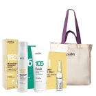 Purles Microbiome Renewal Set ZESTAW Olejek w żelu 50 ml + Ampułki odnawiające 5 x 2 ml + Nawilżająco-łagodzący krem 50 ml + Bawełniana torba 1 szt