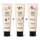 Resibo Happy Hands Trio Set ZESTAW Krem do rąk - granat i paczula 50 ml + Krem do rąk - zielona herbata i brzoskwinia 50 ml + Krem do rąk - drzewo sandałowe i wanilia 50 ml