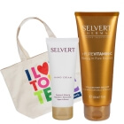 Selvert Thermal Hand Cream + Vitalizing Body Emulsion + Plażowa Torba I Love Topestetic ZESTAW Krem do rąk 75 ml + Emulsja na ciało 200 ml + Torba (kolor naturalny ) 1 szt