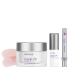 Skeyndor Pink Anti Aging Set ZESTAW Krem do twarzy i szyi dla skóry suchej 50 ml + Serum wygładzające zmarszczki wokół ust 10 ml + Krem pod oczy 15 ml + Gua Sha 1 szt.