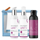 Skin Science Travel Set ZESTAW Oczyszczające mleczko 100 g + Tonik 100 ml + Szampon 100 g + Kosmetyczka 1 szt