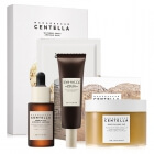 Skin1004 Calming And Glow Skin Set ZESTAW Płatki kojące 70 szt. /130 ml + Serum 30 ml + Krem z filtrem 50 ml + Maska w płachcie z wąkrotą azjatycką 1 szt.