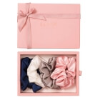 Slaap Scrunchie Set ZESTAW Gumka do włosów - beż 1 szt + Gumka do włosów - ecru 1 zt + Gumka do włosów - granat 1 szt + Gumka do włosów - pudrowy róż 1 szt