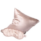 Slaap Sleeping Beauty Beige ZESTAW Jedwabna poszewka na poduszkę (beżowa) 1 szt. + Jedwabna opaska na oczy do spania (beżowa) 1 szt.