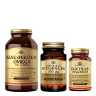 Solgar Glicynian Magnezu + Pełne Spektrum Omega + Witamina B12 100 μg ZESTAW Suplement diety 60 kaps. + Olej z łososia 120 kapsułek + 100 tabletek