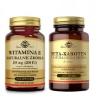 Solgar Healthy Skin ZESTAW Naturalna mieszanka tokoferoli 50 kaps + Z alg D. salina 60 kapsułek