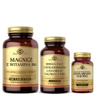 Solgar Dobre Samopoczucie i Wsparcie Dla Kobiet ZESTAW Izoflawony Sojowe 30 tabletek + Omega 3-6-9 60 kapsułek + Magnez z Witaminą B6 100 tabletek