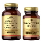 Solgar Omega 3-6-9 + Mio-Inozytol 500 mg ZESTAW Z ryb, siemienia lnianego i ogórecznika 60 kapsułek + 50 kapsułek