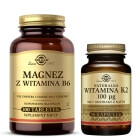 Solgar Wsparcie Układu Kostnego ZESTAW Magnez z Witaminą B6 100 tabletek + Witamina K2 100 µg 50 kapsułek