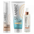 St Moriz Exfoliating Skin Primer + Face Mist Medium + Tanning Mousse ZESTAW Peeling 200 ml + Samoopalająca mgiełka do twarzy 150 ml + Mus samoopalający o średnim odcieniu 200 ml