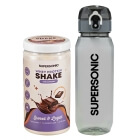 Supersonic Butelka do Napoju + Whey Protein Shake with Collagen ZESTAW Butelka 800 ml + Koktajl proteinowy z kolagenem o smaku belgijskiej czekolady 560 g