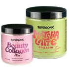 Supersonic Matcha Latte Collagen + Collagen Beauty Drink ZESTAW Matcha latte z kolagenem i mleczkiem kokosowym 280 g + Kolagen - Porzeczka, mięta 185 g