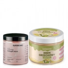 Supersonic Peanut Spread Low Carb + Collagen Beauty Drink ZESTAW Krem orzechowy - Pistacja 250 g + Kolagen - Porzeczka, mięta 185 g