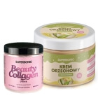 Supersonic Peanut Spread Low Carb + Collagen Beauty Drink ZESTAW Krem orzechowy - Pistacja 250 g + Kolagen - Porzeczka, mięta 185 g