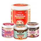 Supersonic Peanut Spread + Wysokobiałkowe Śniadanie z Kolagenem ZESTAW Krem orzechowy - różne smaki 3 x 160 g + Owsianka - banan i truskawka 420 g