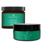 Szmaragdowe Żuki Calendula + Linum ZESTAW Aromaterapeutyczny peeling cukrowy - mandarynka, grapefruit 300 g + Krem do ciała 200 ml