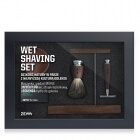 Zew For Men Wet Shaving Set ZESTAW Pędzel 1 szt + Maszynka na żyletki 1 szt + Stojak 1 szt + Mydło do golenia