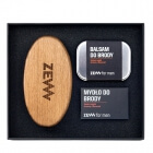 Zew For Men Zadbany Brodacz ZESTAW Balsam z węglem drzewnym 80 ml + Szczotka 1 szt + Mydło do brody 85 ml